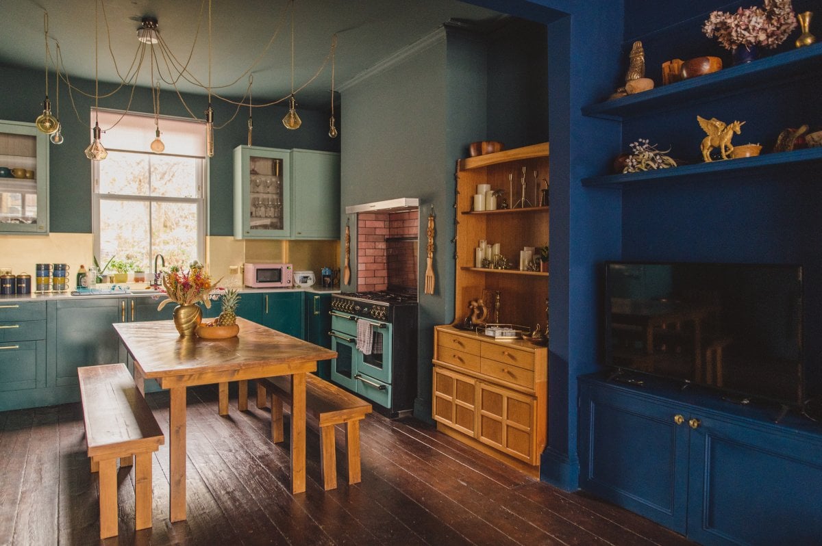 Ballarat House- The range cooker in the kitchen, viewed from the living room